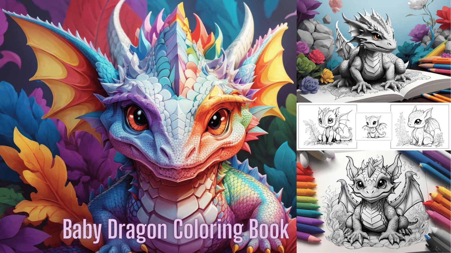 Baby dragon coloring book