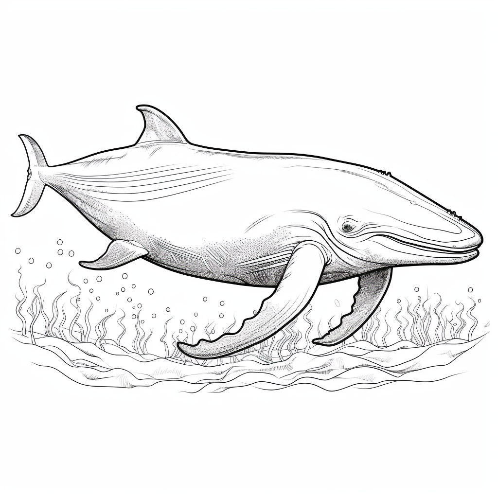 Blue whale coloring page