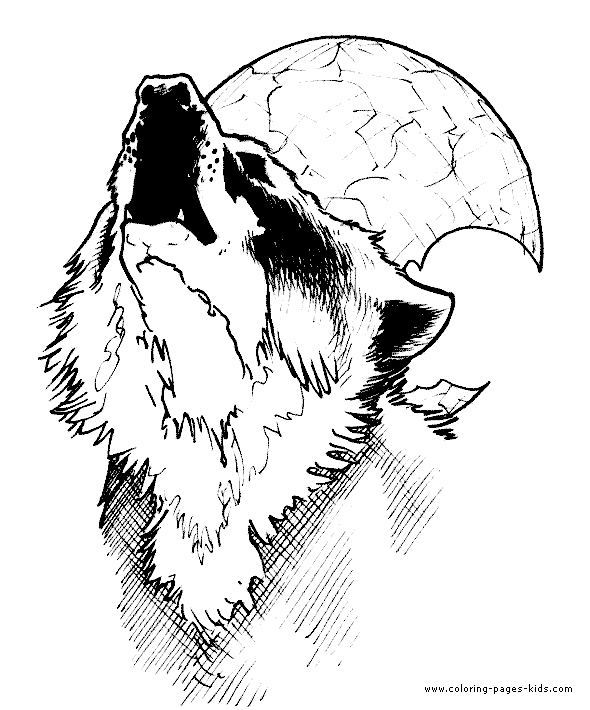 Wolf howling at the moon color page moon coloring pages animal coloring pages coloring pages