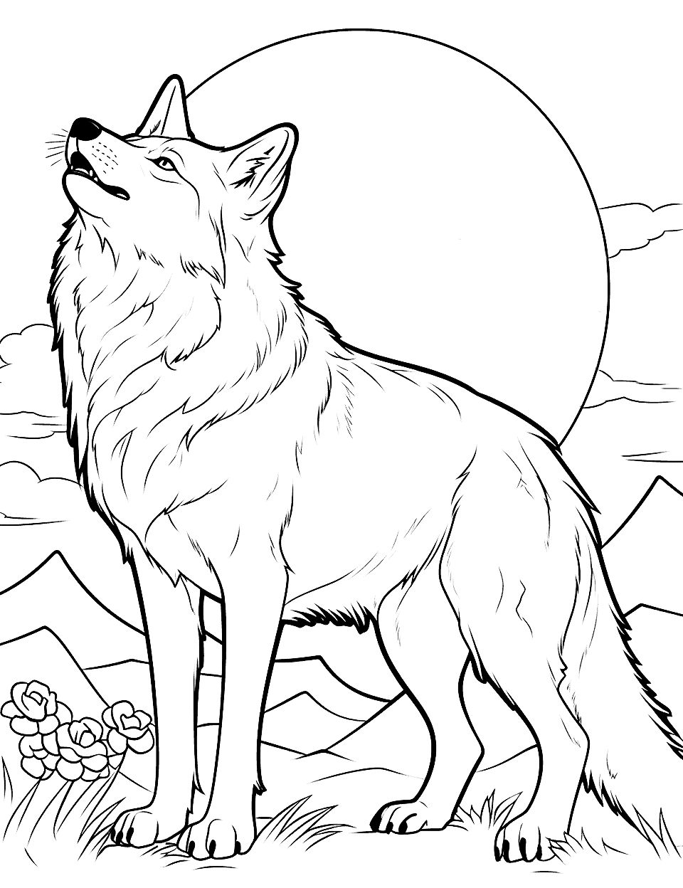 Wolf coloring pages free printable sheets