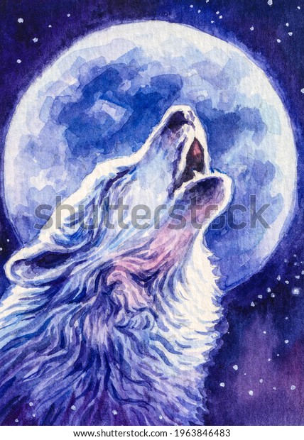 Wolf moon painting images stock photos d objects vectors