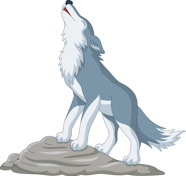 Thousand cartoon wolf howling royalty