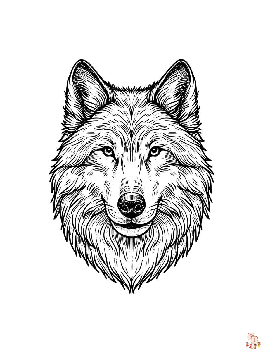 Printable wolf coloring pages free for kids and adults