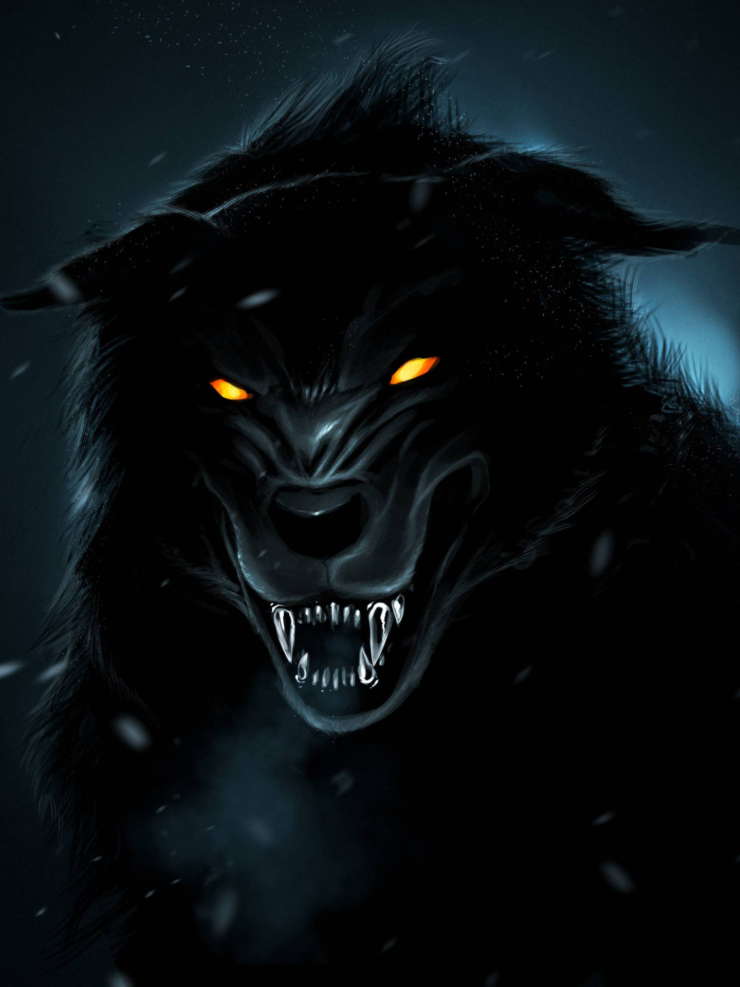 Download scary wolf howling in the moonlight wallpaper