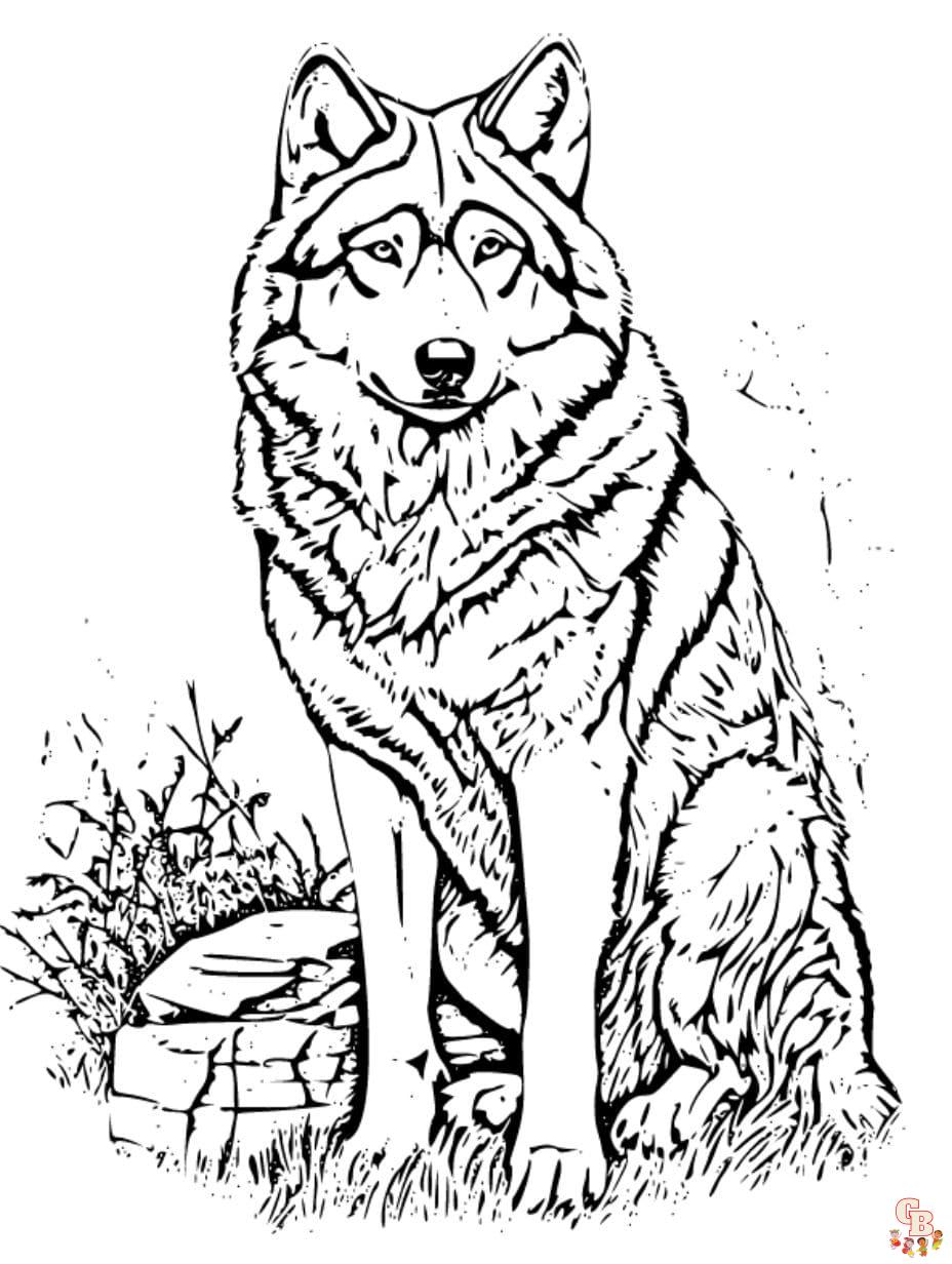 Printable wolf coloring pages free for kids and adults