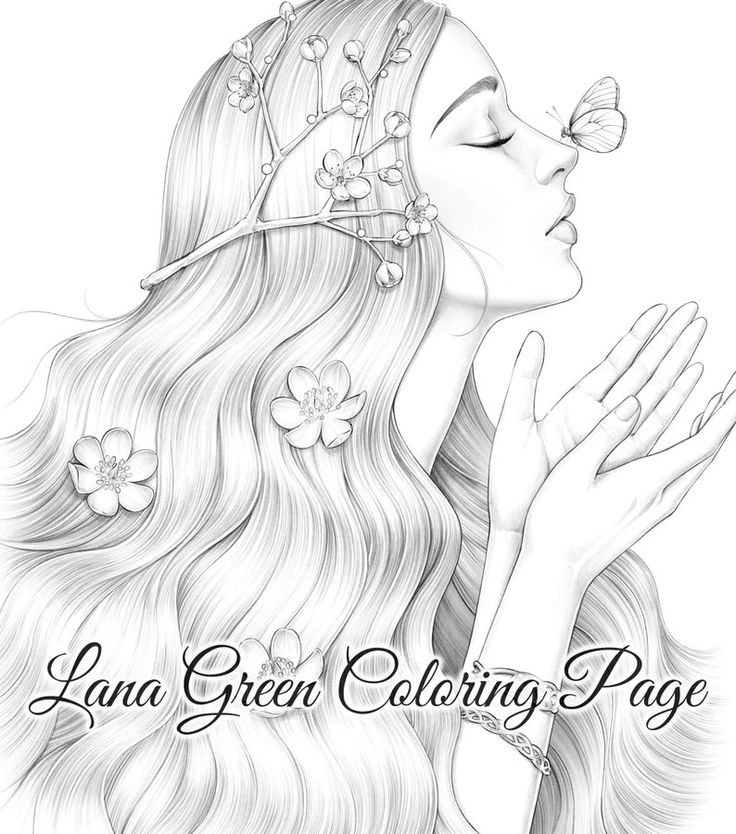 Grace coloring page for adults grayscale coloring page