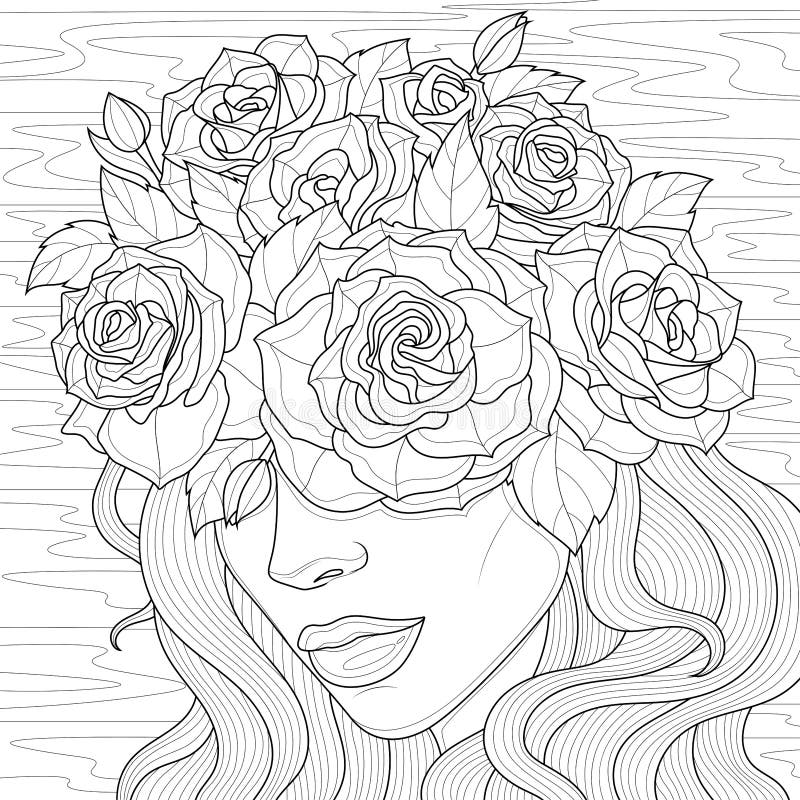 Girls face coloring page stock illustrations â girls face coloring page stock illustrations vectors clipart