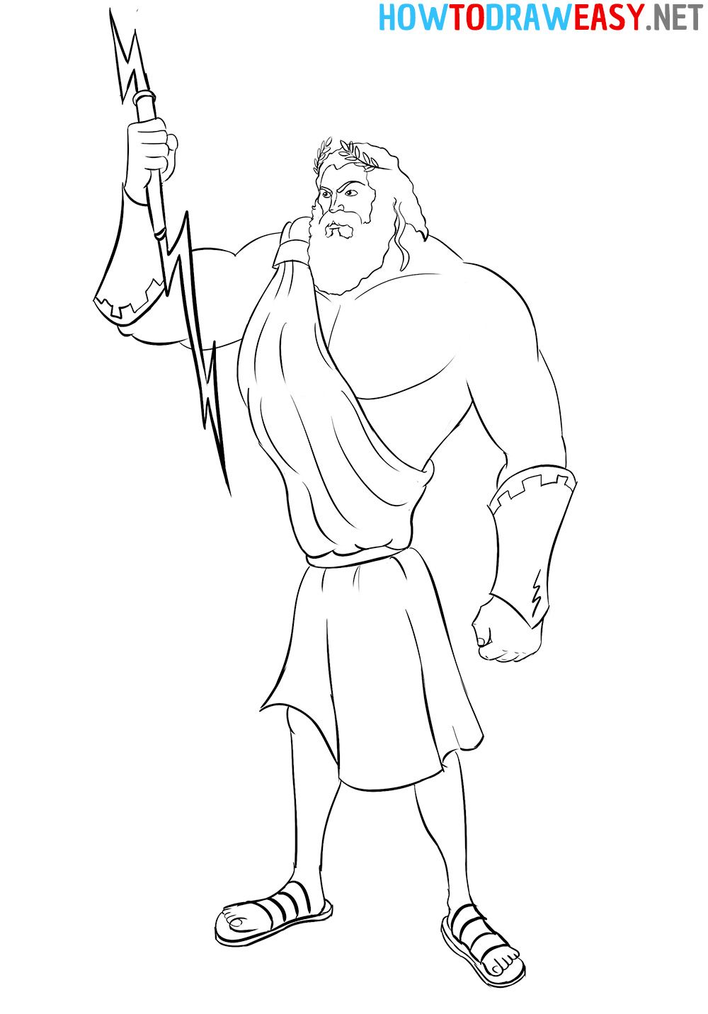 Zeus drawing greek mythology gods zeus easy drawings