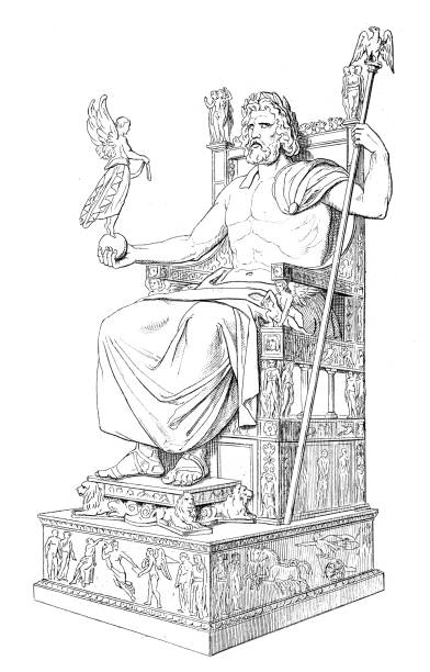 Jupiter statue stock illustrations royalty