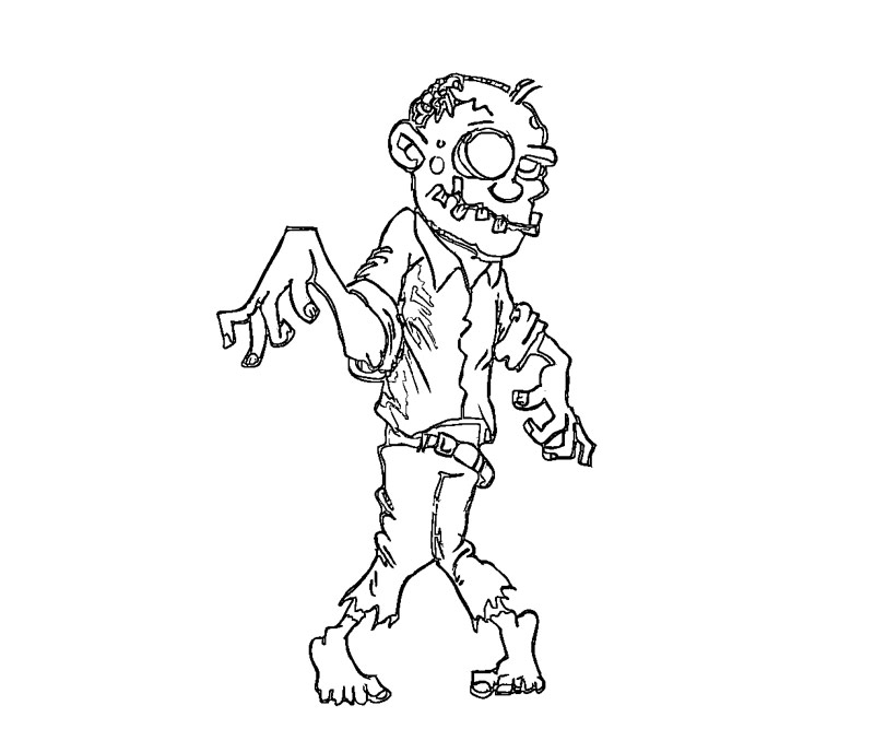 Free printable zombies coloring pages for kids