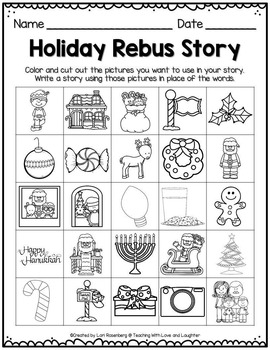 Rebus story writing halloween thanksgiving winter holidays valentines day writing writing templates story writing