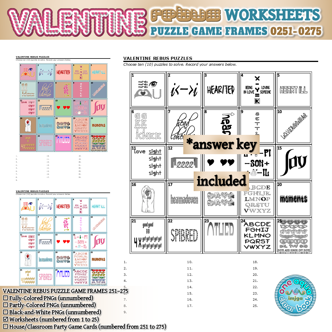 Valentine rebus puzzle frames â worksheets made by teachers