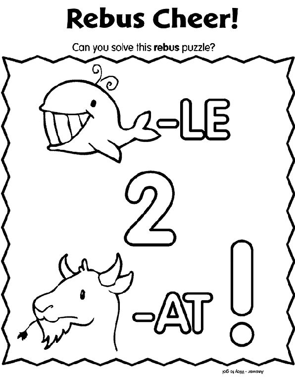 Rebus cheer on crayola rebus puzzles library lesson plans words