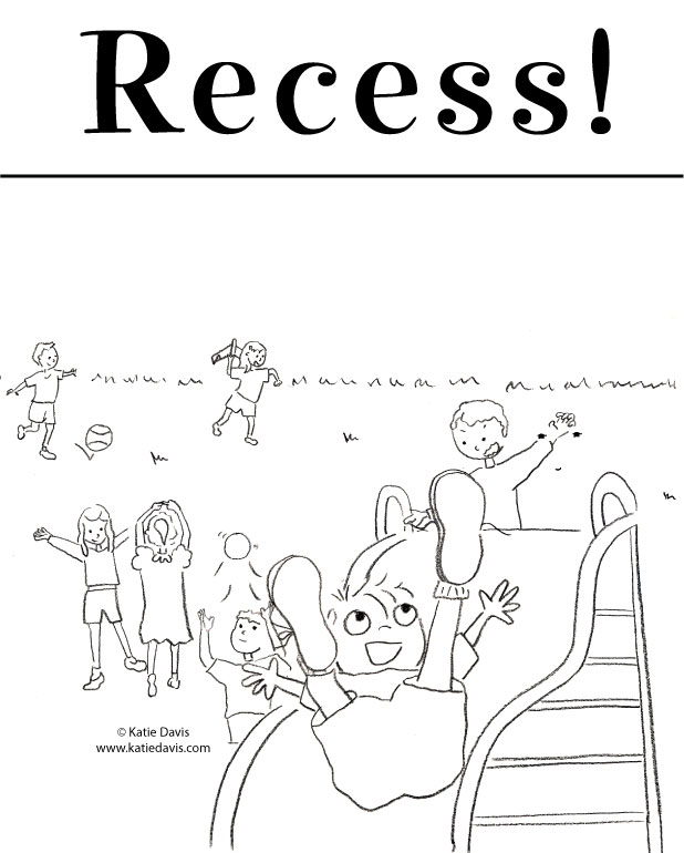 Recess coloring page katie davis