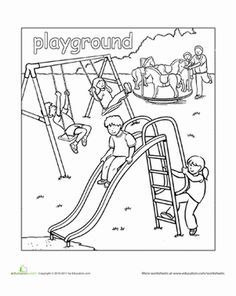 Playground worksheet education preschool coloring pages coloring pages playground