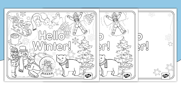 Lets doodle winter coloring sheets teacher made