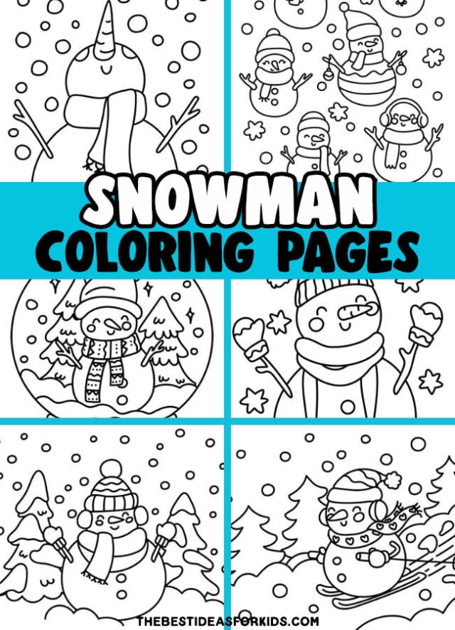 Snowman coloring pages free printables