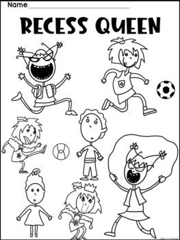 Recess queen writing sequencing coloring activity by casey crumbley