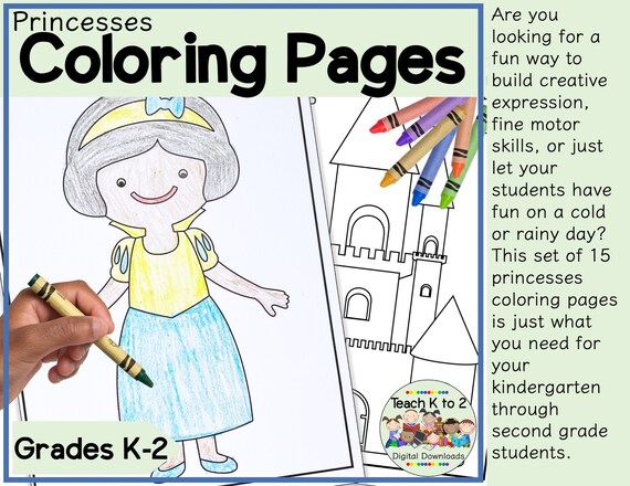 Princess coloring pagesprintable princess coloring pages for grades k