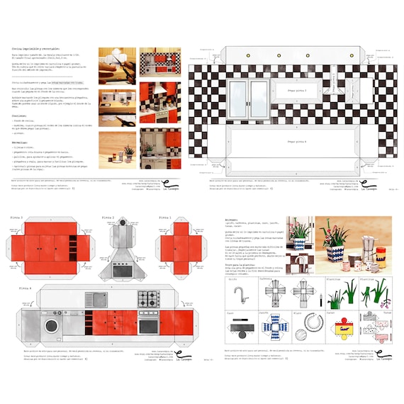 Imprimible pdf recortable para imprimir cortar y pegar cocina negro