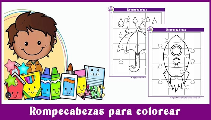 Dibujos de rompecabezas para colorear y recortar