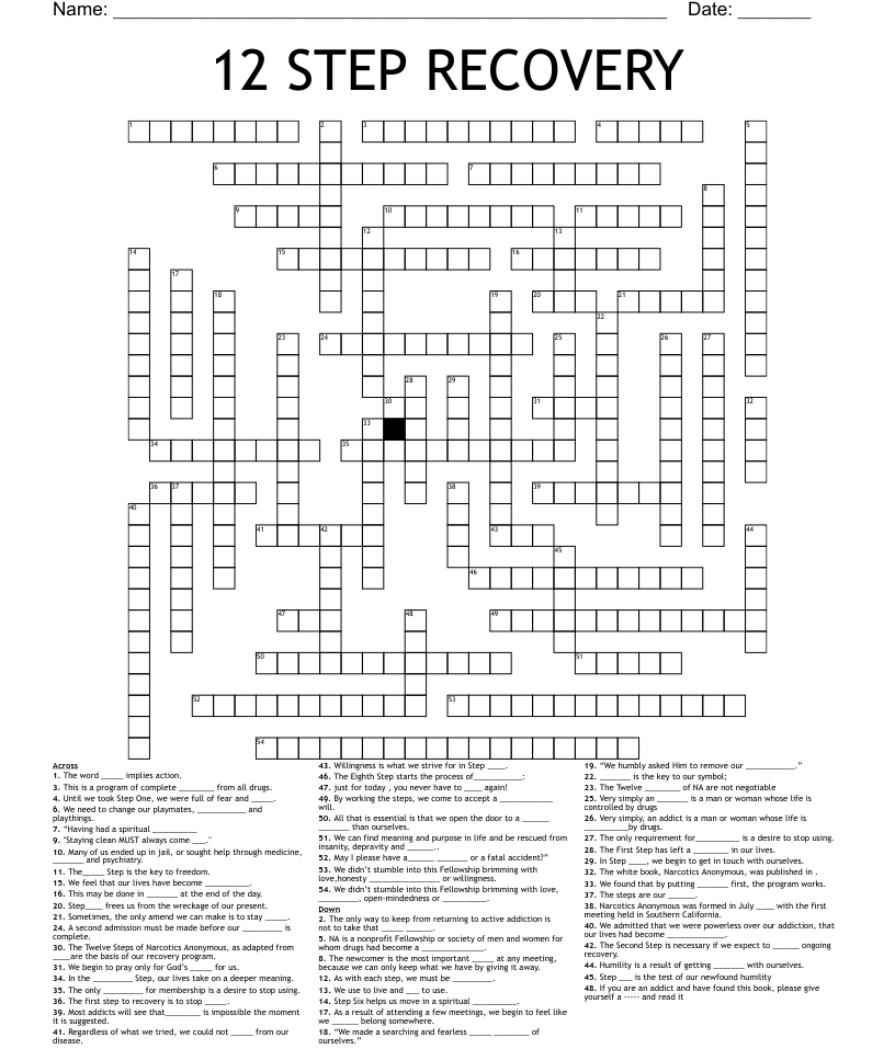 Step recovery crossword