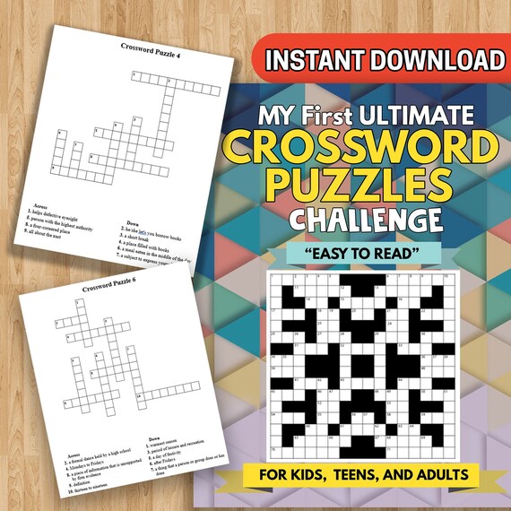 Crossword puzzles pages instant download my first ultimate crossword puzzles challenge for kids teens and adults sharpen your mind