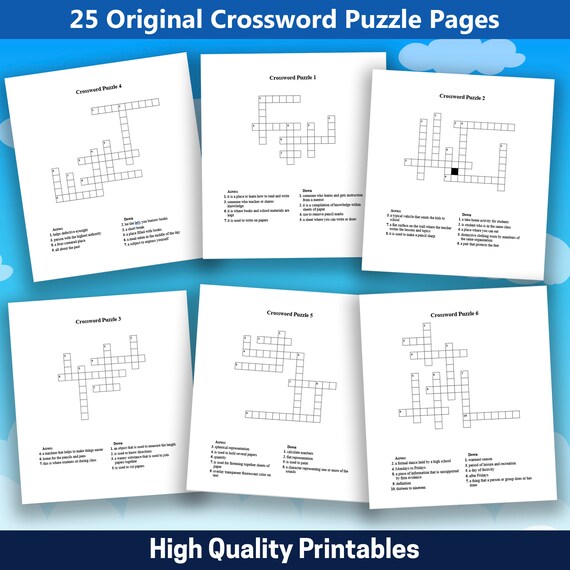 Crossword puzzles pages instant download my first ultimate crossword puzzles challenge for kids teens and adults sharpen your mind