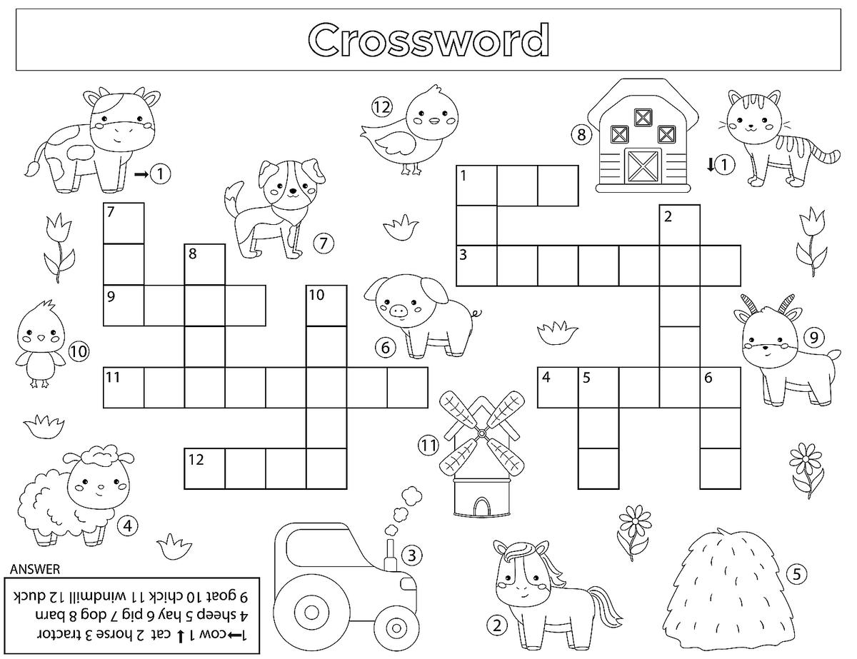 Crossword puzzles for kids fun free printable crossword puzzle coloring page activities for children printables mom