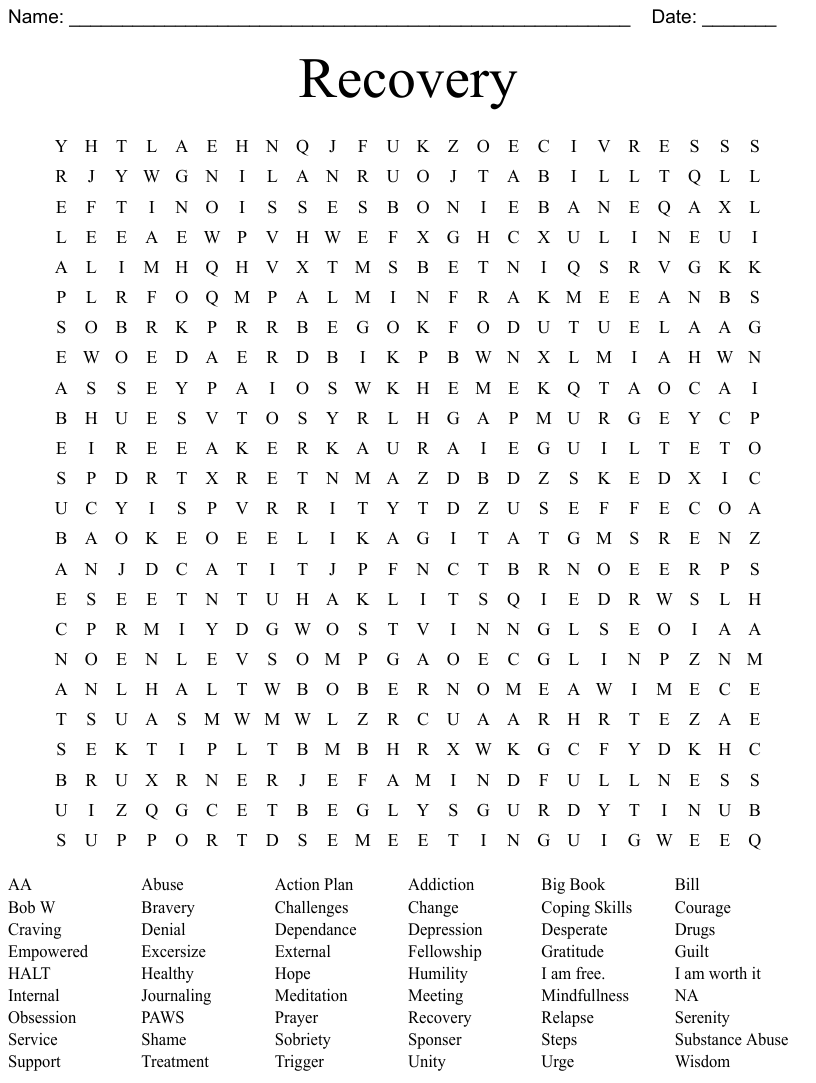 Recovery word search