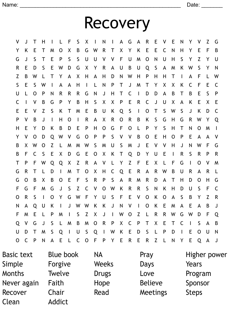 Recovery word search