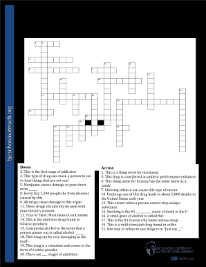 Recovery crossword puzzles