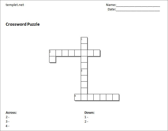 Blank crossword