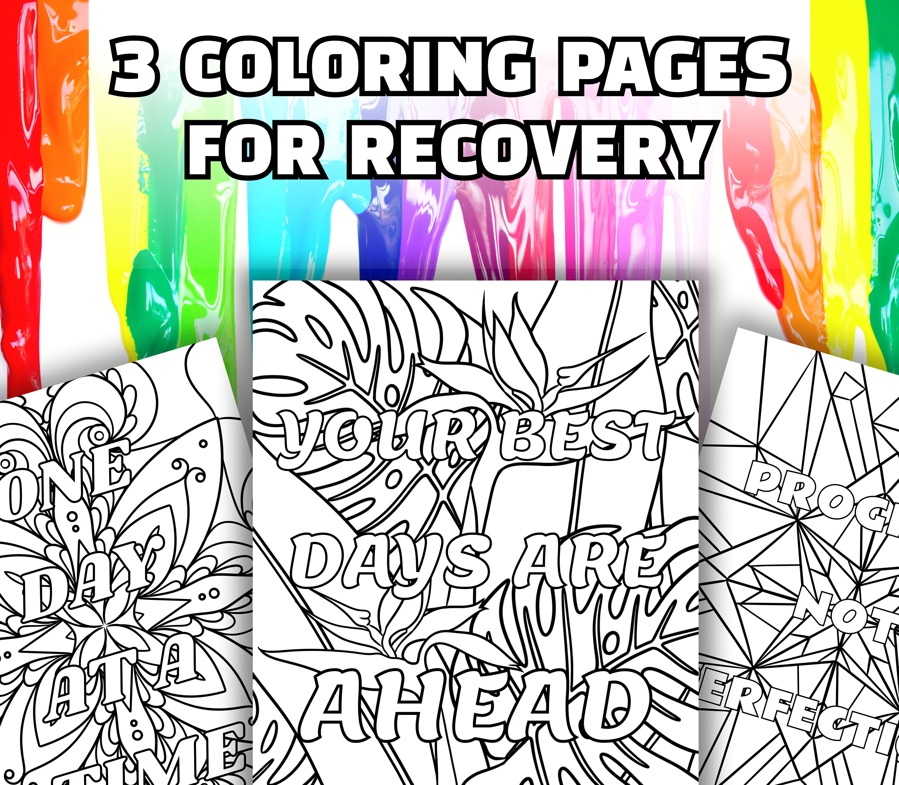 Printable recovery coloring pages sobriety coloring pages therapy coloring pages adult coloring pages download now