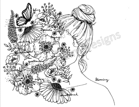 Blooming recovery printable adult coloring page