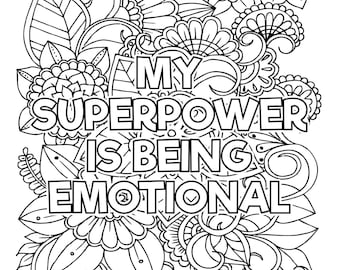 Printable healing recovery coloring pages motivational healing quotes adult kid coloring digital print