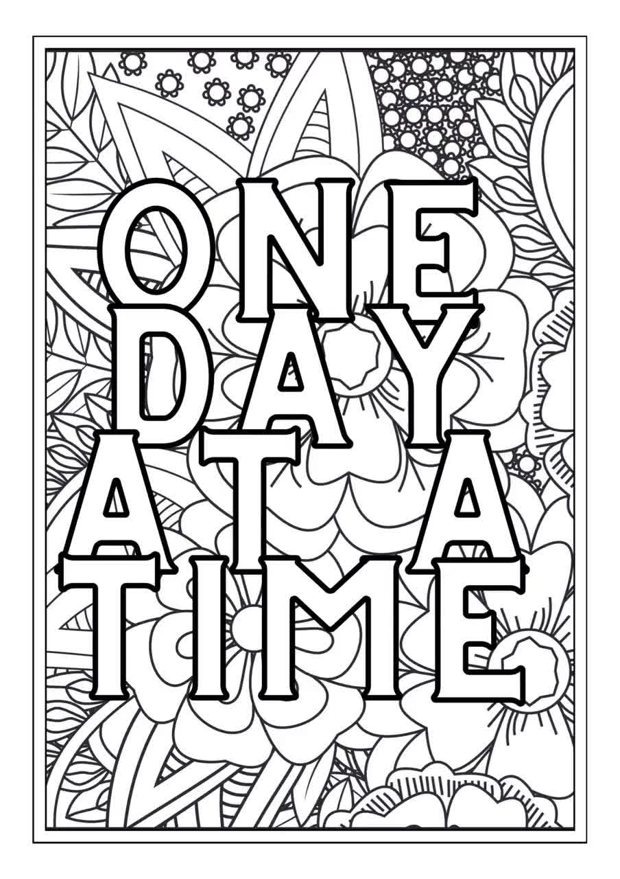 Sobriety quotes coloring pages for adults teens stress relief therapy sheet inspiration motivation sober living addiction recovery gift