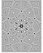 Rosette mandala relaxing coloring page for adults