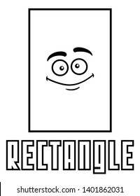 Coloring page kids rectangle shape goofy stock illustration