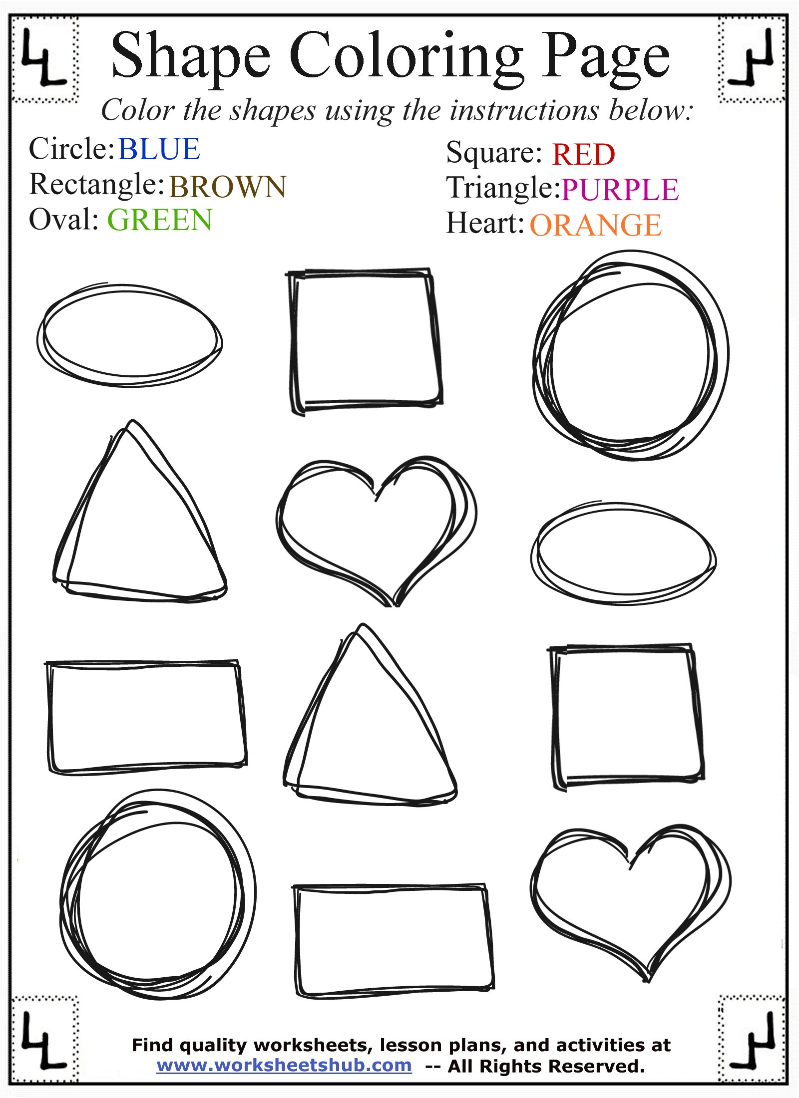 Shape coloring pages