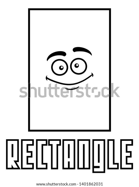 Coloring page kids rectangle shape goofy stock illustration