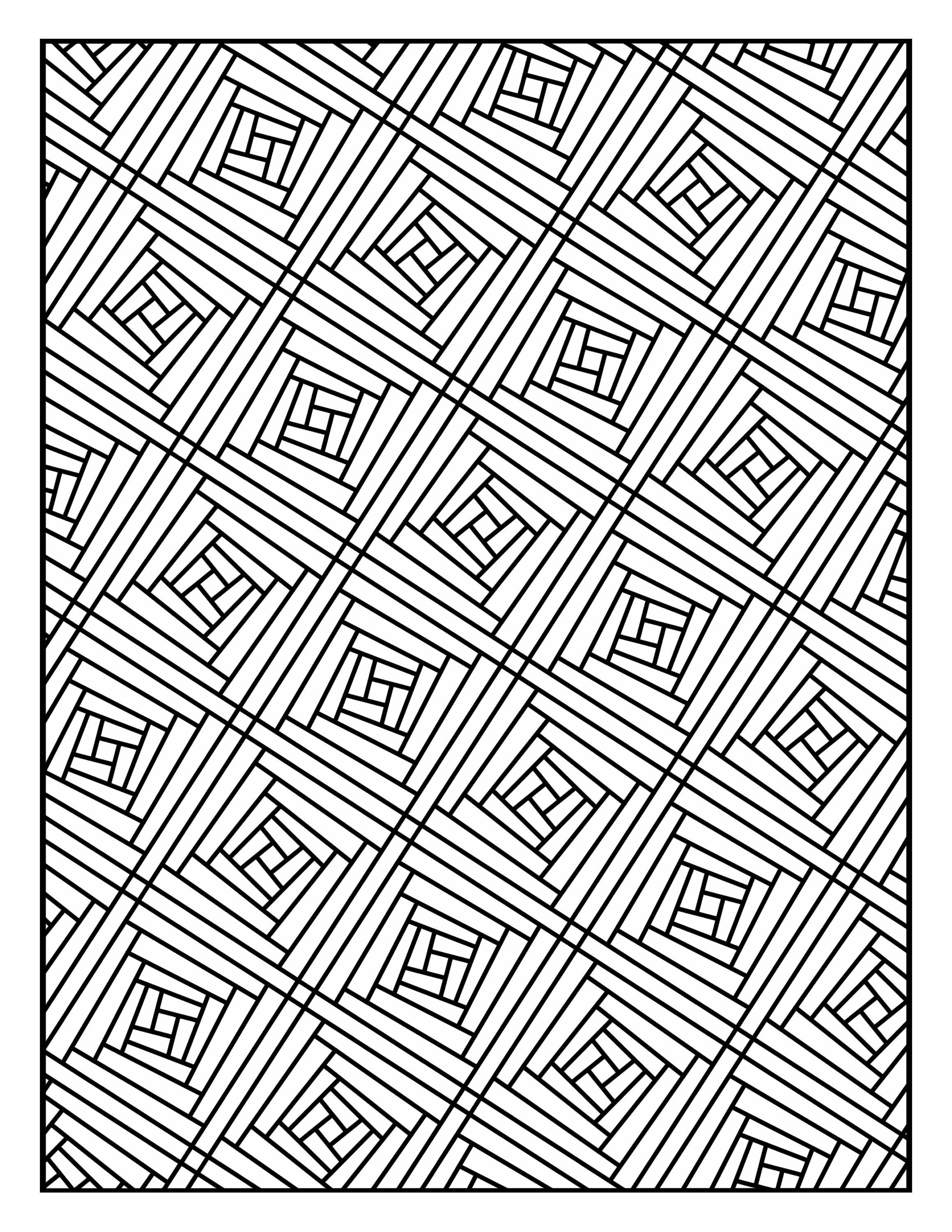 Coloring page geometric repeating pattern printable