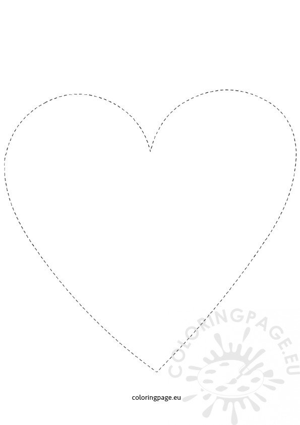 Free printable heart tracing coloring page