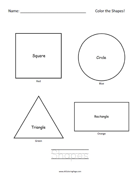 Color the shapes â free printable coloring page