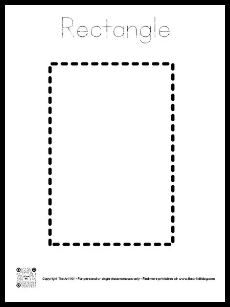 Rectangle shape coloring page dotted font â the art kit