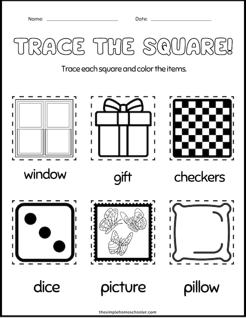 Free tracing shapes worksheets for preschoolers