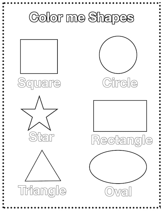 Basic shape kids coloring page