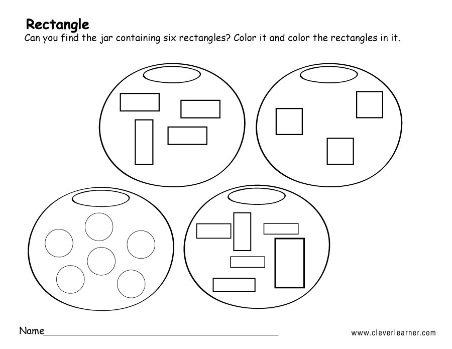 Rectangle shape activity sheets for school children