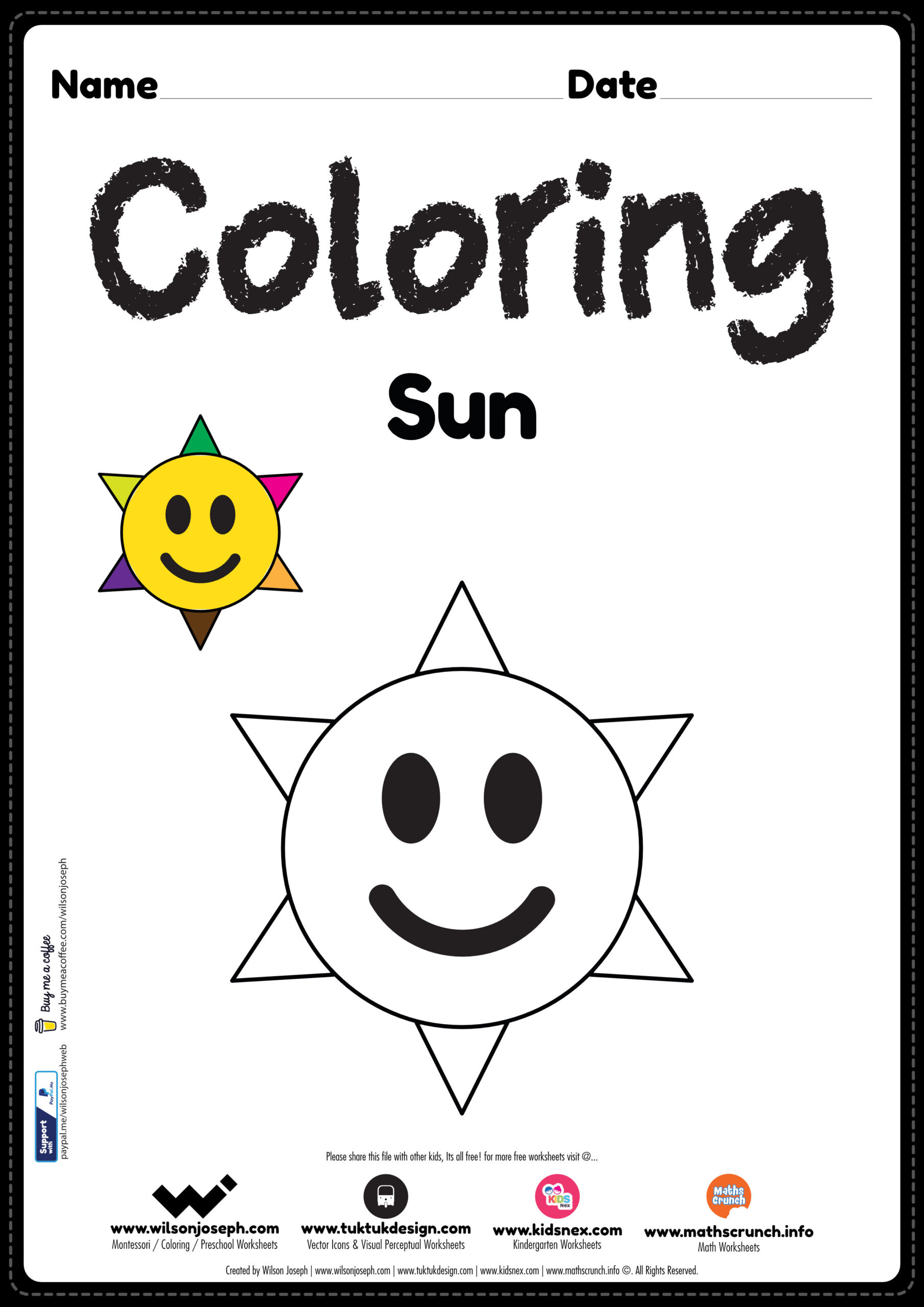 Sun coloring page