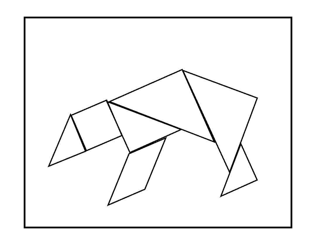 Printable chinese tangram coloring page